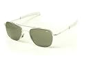 American Optical AO Original Pilot Aviator Sunglasses 52 mm Shiny Silver Bayonet True Color 30042
