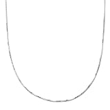 10k White Gold .50mm Light Box Chain Necklace, 18