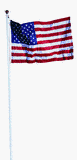 Valley Forge 18-Foot In Ground Steel Flag Pole With 3-Foot x 5-Foot Polycotton Flag