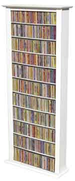 Bookcase Media Tower - Tall Single (White) (76"H x 28"W x 9.5"D)