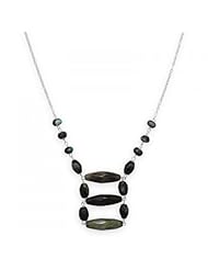 MMA Silver - 20 inch + 2 inch Agate Ladder Necklace