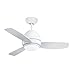 Emerson CF252WW Downrod Mount, 3 White Blades Ceiling fan with 50 watts light, Appliance White