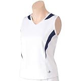 balle de Match Lisa-Marie Women's Tennis Top - White/Navy - W05301-WNV