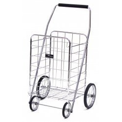Childrens Toyshop  Kitchen & Housewares : Jumbo Folding Shopping Cart - Chrome (Chrome) (41.75"h x 24"w x 21"d (cart size))