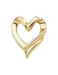 Clevereves 14K Yellow Gold 27.00X23.50 mm Heart Chain Slide