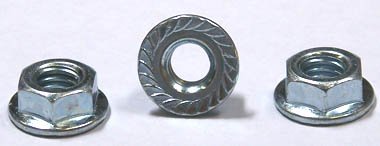 1/4-20 Hex Flange Nuts / Serrated / Steel / Zinc / 2,000 Pc. Carton