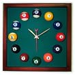 12in Square Billiard Clock Cherry & Dark Green Mali Felt