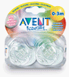 from Philips Avent Avent Translucent soothers x 2 - Newborn 0 - 6 Months random colours