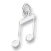 Sterling Silver Music Notes Charm Pendant