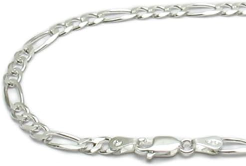 Sandra Creative Design silver-tone 9" 10" 11" 12" Figaro Anklet -3mm 9"