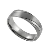 Titanium Comfort Band Ring w/ Inter-Twinning Polish and Brush Finishes