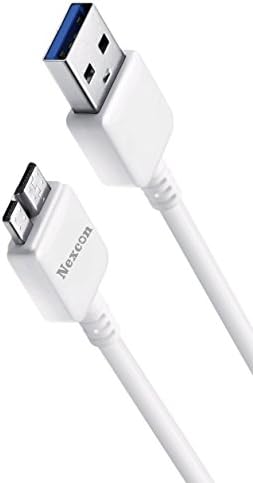 Nexcon SuperSpeed USB 3.0 Type A to Micro-B Cable in 3.3ft/1M (White, 1 Pack)