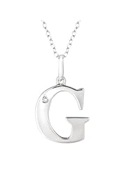 Sterling silver 0.01ct TDW Diamond Initial G Necklace (H-I, I2)