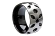 Two Tone Titanium Men's Ring w/ Black Olive Pattern