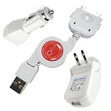 Apple iPhone 3G Retractable Synch & Charge USB Travel Kit (White)