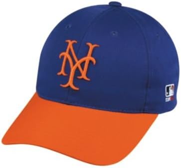 MLB Cooperstown ADULT New York METS Orange/Royal Blue Hat Cap Adjustable Velcro TWILL Throwback