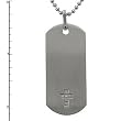 Stainless Steel Dog Tag with Diamond on 22 Inch Bead Chain