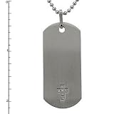 Stainless Steel Dog Tag with Diamond on 22 Bead Chain