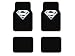 Search : A Set of 4 Superman Silver Shield Universal Fit Plush Carpet Floor Mats For Cars / Trucks and One Classic Superman Red and Yellow Shield in Silver Reflector Sure Grip Steering Wheel Cover