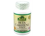 Alfa Vitamins Beta Carotene 25000 IU 100 softgels Antioxidant Immune Support