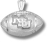 Mississippi State Bulldogs Solid Sterling Silver ''MSU'' Football Pendant