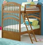 Twin/Twin Windsor Bunk in Caramel Latte by Atlantic Furniture