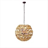 ET2 Lalique E22093-26 Large Round (20"H x 20"W) Murano Glass Art Glass 12-LT 420w Pendant in Bronze