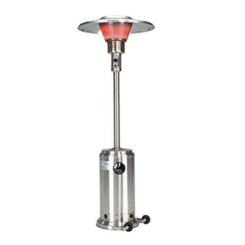 Outdoor Patio Heater, With Wheels, LP Gas, Stainless Finish