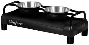 DoggySnooze Medium High Diner for Dogs, Black with Black Frame