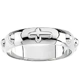 Sterling Silver Band Rosary Ring Sizes 4, 5, 6, 7, 8, 9, 10, 11, 12 (11)