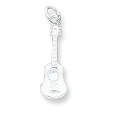 Sterling Silver Guitar Charm with 20 inch Sterling Silver Chain