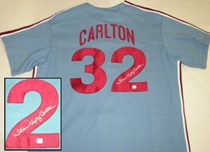 Steve Carlton Signed Philadelphia Phillies Cooperstown Collection Jersey