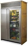 Northland 48SSSGX2 48 Built-In Side-by-Side Refrigerator with Stainless Steel Interior, Automatic Ice Maker and Automatic Defrost: Glass Refrigerator/Stainless Freezer Door