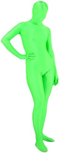 Full Body Greenman Suit - Spandex Bodysuit Costumes (Medium, Lime Green)