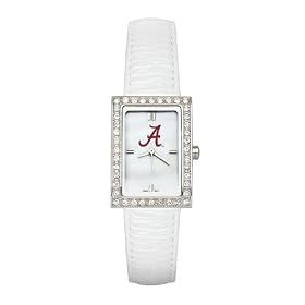 Alabama Women's White Leather Strap Allure Watch