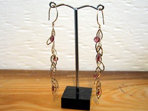 Click here to buy Gold Pink Garnet & Petals Earrings by Traci Moyo.