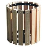 IMAGE OF Untreated Wood Garbage Can - 32 Gallon