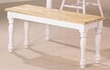 Natural - White Bench by Coaster Furniture