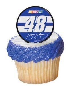 Item#34215 - NASCAR Jimmie Johnson 48 Logo Cupcake Decoration 12ct