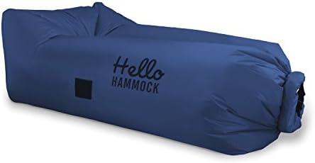 Hello Hammock - Inflatable Sofa Couch- Air Lounger - Camping Air Chair - Pool Float - Easy to use with no pump required - Blue