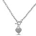 High Polished Stainless Steel Heart Chain Necklace with Toggle Clasp
