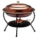 Old Dutch 16½"x12½"x18" Oval Antique Copper Chafing Dish, 6 Qt