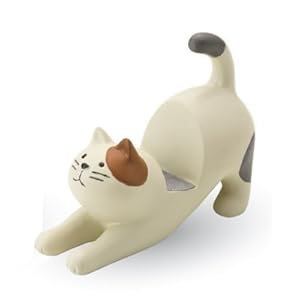 □■□ DECOLE「Concombre」のび猫スマホスタンド「三毛猫」ZCB-97540 □■□