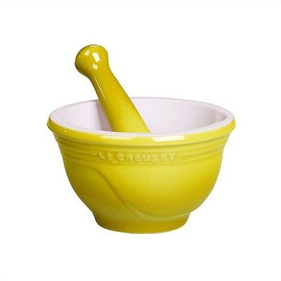 Le Creuset Stoneware 10-Ounce Mortar and Pestle, Dijon