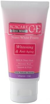 Scacare Nano White C & E Brightening Whitening & Anti-aging Facial Foam 100g Made in Thailand