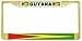 Guyana Guyanese Flag Gold Tone Metal License Plate Frame Holder