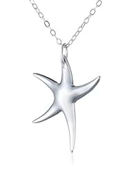 Sterling Silver Starfish Pendant, 18"