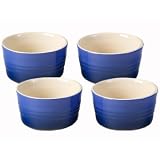 Le Creuset Stoneware 4-3/4-Ounce 4-Piece Ramekin Set, Cobalt Blue