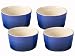 Le Creuset Stoneware 4-3/4-Ounce 4-Piece Ramekin Set, Cobalt Blue