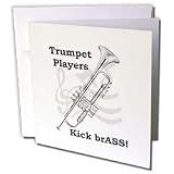 Music - Trumpet Players Kick brASS! - Greeting Cards-12 Greeting Cards with envelopes